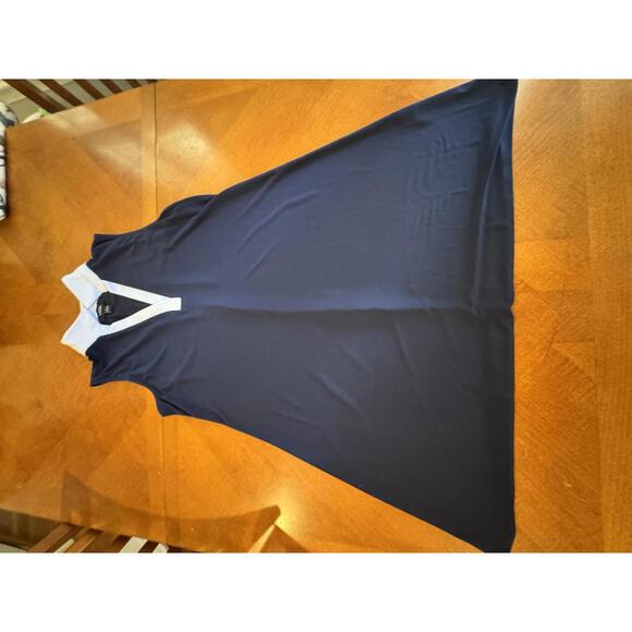 MSK Dresses & Skirts - MSK Sleeveless Navy Blue and White Dress, Size L